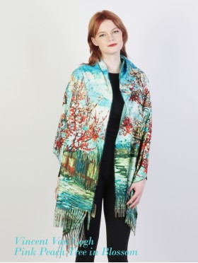 Pink Peach Tree in Blossom Fashion Scarf